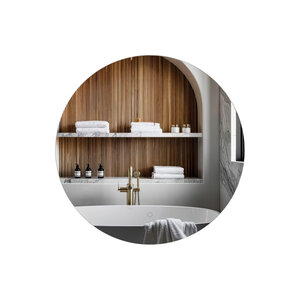 Изображение товара Зеркало ЗОВ ZD80, 80 см, с LED подсветкой, сенсор, цвет белый 