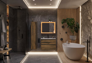 Изображение товара Зеркало ЗОВ Парма PZ90AT, 90 см, с LED подсветкой, цвет аттик