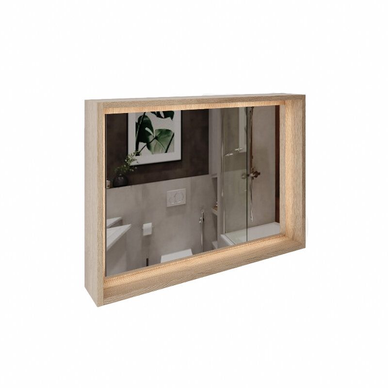 Изображение товара Зеркало ЗОВ Парма PZD100, 100 см, с LED подсветкой, цвет дуб медовый