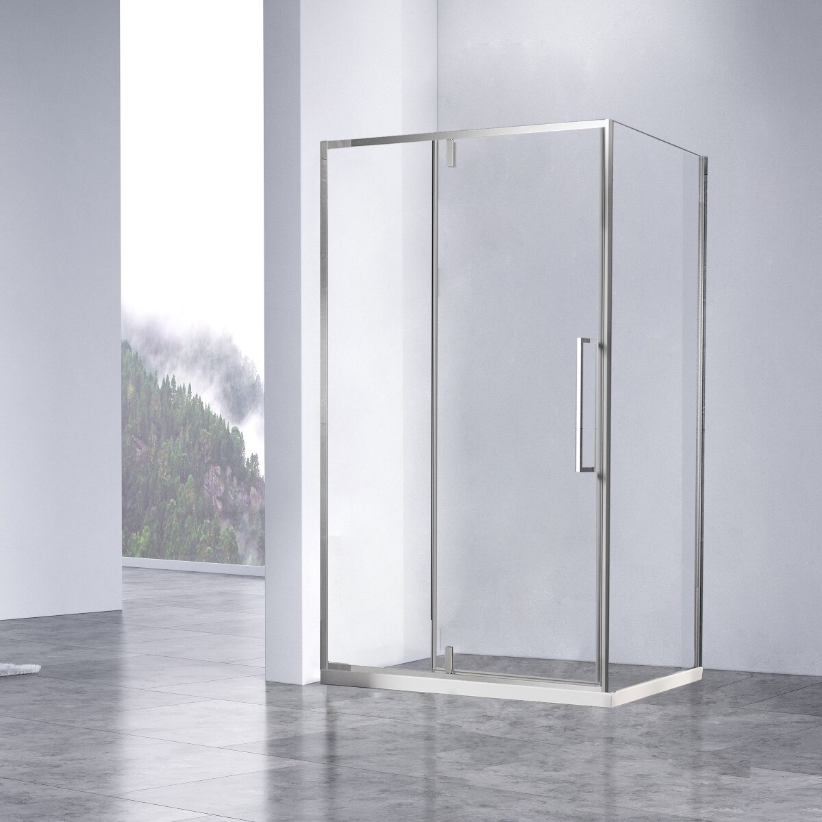 Изображение товара Душевой уголок Vincea Slim-N VSR-4SNP9012CL 120x90 см стекло хром