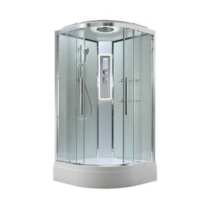 Изображение товара Душевая кабина AvaCan EM3080LEDT, 78111, 80 x 80 см, с LED подсветкой, с крышей, средний поддон, стекло прозрачное, профиль хром