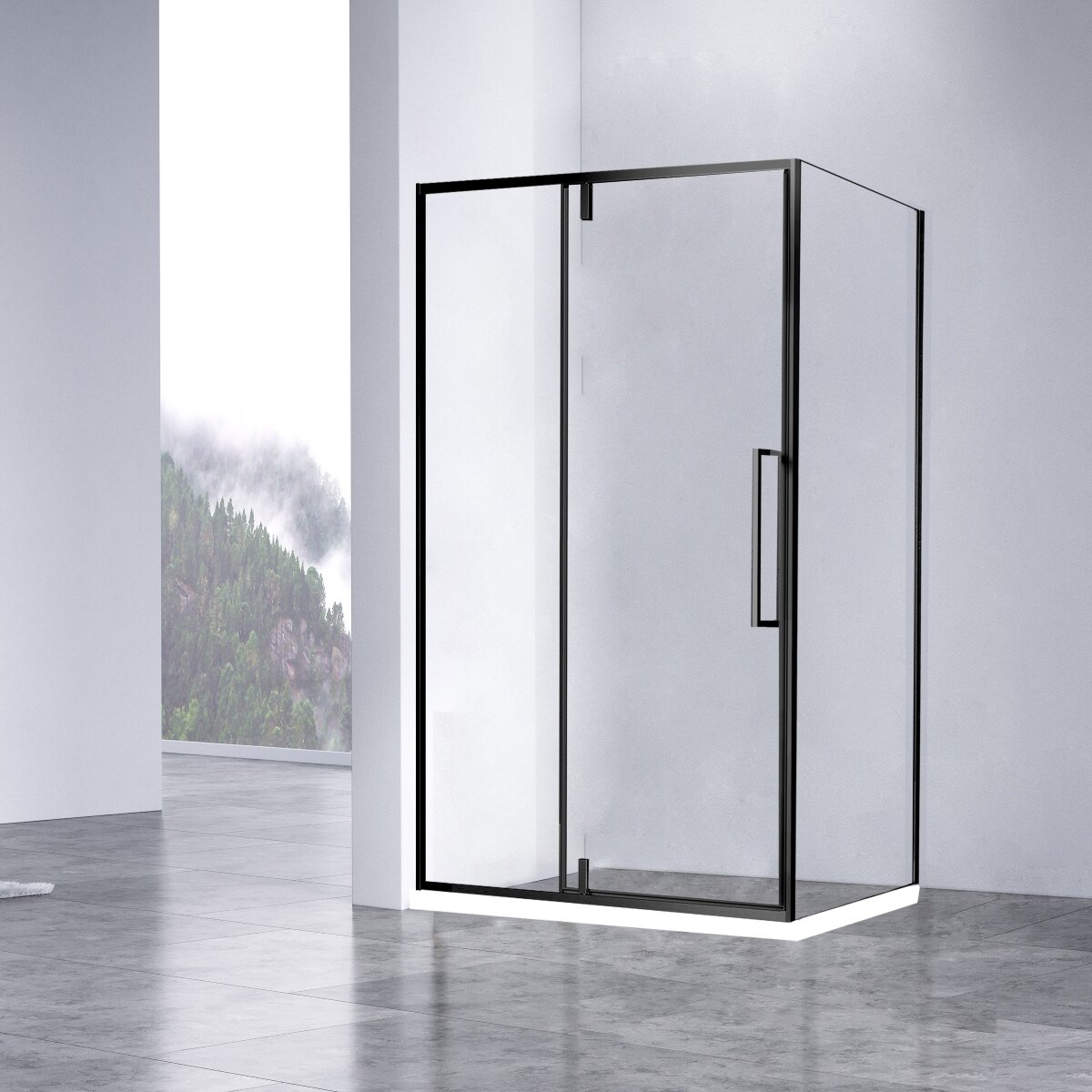 Изображение товара Душевой уголок Vincea Slim-N VSR-4SNP1010CLB 100x100 см стекло прозрачное черный профиль