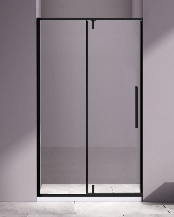 Изображение товара Душевая дверь Vincea Slim-N VDP-4SN120CLB 120 см распашная стекло прозрачное черный профиль