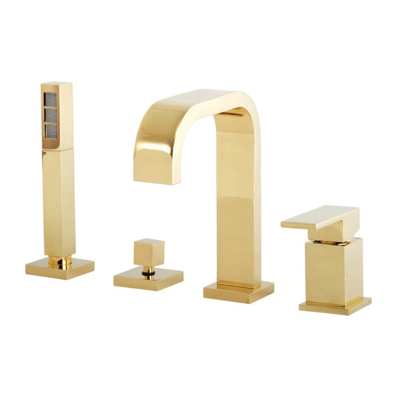 Изображение товара Мягкий и стильный смеситель Migliore Kvant для ванны и душа золото Италия