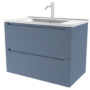 Изображение товара Тумба под раковину ЗОВ Дион D80S, 80 см, подвесная, цвет серо-синий