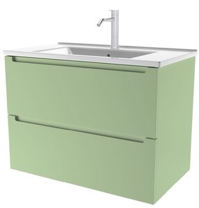 Изображение товара Тумба под раковину ЗОВ Дион D80F, 80 см, подвесная, цвет фисташковый