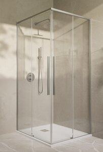 Изображение товара Душевой уголок Vincea Slim-N VSS-4SN900CLBN, 90 x 90 см, стекло прозрачное, профиль брашированный никель