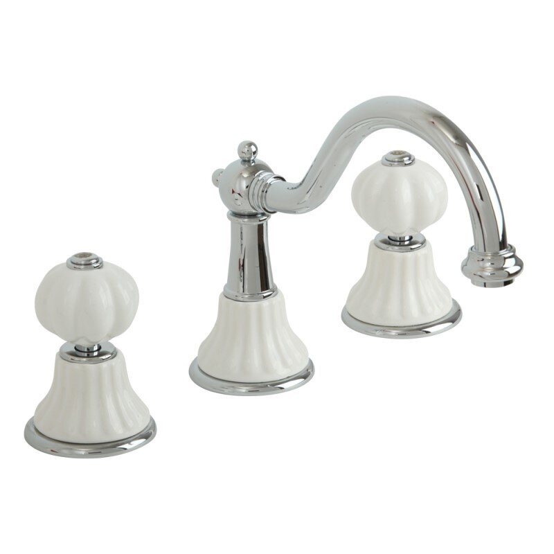 Изображение товара Cмеситель Migliore Olivia 19007 для раковины, хром, ручки белая керамика