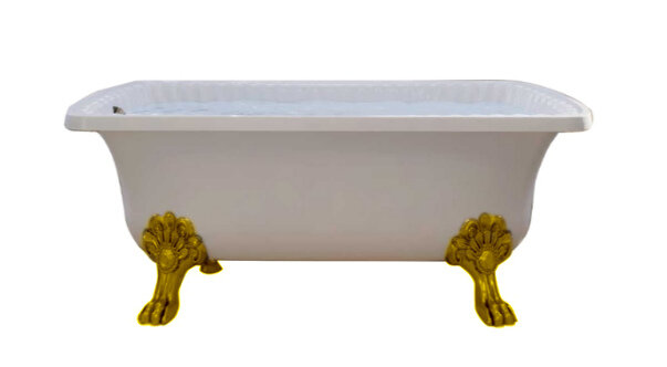 Изображение товара Ванна из литьевого мрамора Migliore OLIVIA 24633 на лапах Migliore, фурнитура золото, 174 х 80 х 66 см