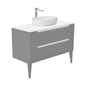 Изображение товара Тумба со столешницей ЗОВ Севилья S100PG-KPW, 100 см, подвесная/напольная, цвет платиновый