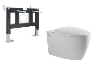 Изображение товара Инсталляция с унитазом Abber Bequem AC1107P-AC0101P, сиденье микролифт, смыв импульсный, белый, комплект