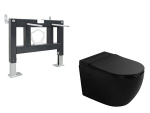Изображение товара Инсталляция с унитазом Abber Bequem AC1108PMB-AC0101P черный матовый