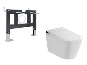 Изображение товара Инсталляция с электронным унитазом-биде Abber Bequem AC1119S-AC0101P, смыв импульсный, белый, комплект