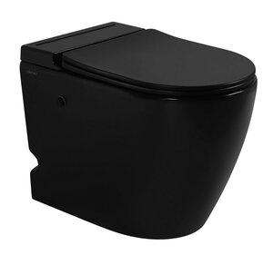 Изображение товара Приставной унитаз безободковый с импульсным смывом и микролифтом черный матовый