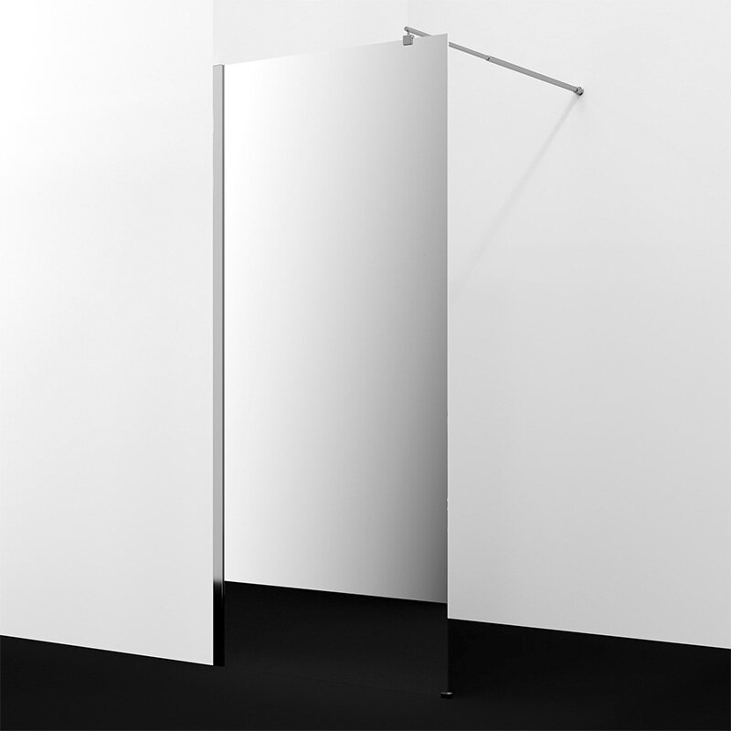 Изображение товара Душевая стенка WasserKraft Rur 30W44-MR со свободным входом, 100 см, стекло зеркальное, профиль хром
