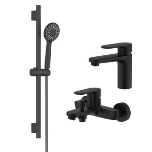 Изображение товара Комплект смесителей Aquatek AQ1830MB, черный матовый