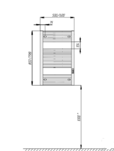 Изображение товара Полотенцесушитель электрический Rifar D-Bend DB-080-50-BM, ширина 50 см, высота 80 см, диммер справа, черный янтарь матовый
