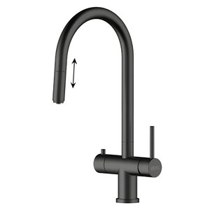 Изображение товара Смеситель для кухонной мойки Seaman Como, GL, с выдвижным изливом, с подключением к фильтру, цвет Gun Light (светлая оружейная сталь)