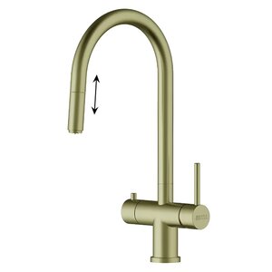 Изображение товара Смеситель для кухонной мойки Seaman Como, LG, с выдвижным изливом, с подключением к фильтру, цвет Light Gold - светлое золото