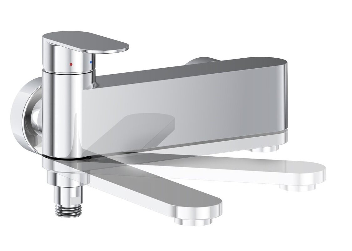Изображение товара Смеситель для ванны и душа Ravak Chrome II CR 022.00CR с поворотным изливом и дизайнерским стилем