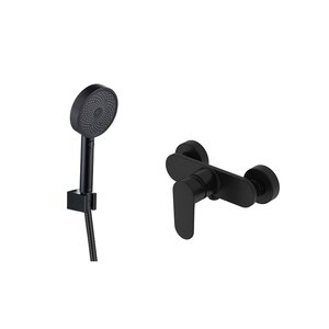 Изображение товара Смеситель для душа Aquatek Ника AQ1834MB, с душевым гарнитуром, черный матовый