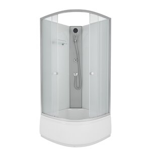 Изображение товара Душевая кабина Niagara Eco E80/40/MT/BK, 80 x 80, без крыши, стекло матовое, профиль серебро