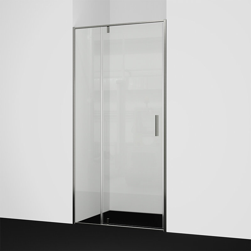 Изображение товара Душевая дверь WasserKRAFT Spree 14P04 90 см с никелевым профилем и прозрачным стеклом