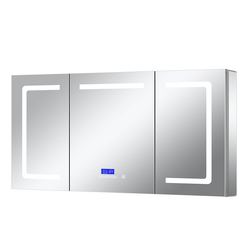Изображение товара Зеркальный шкаф Art Decco Oceanic Charm AOC15080MC, 150 см, сенсорный, подсветка, часы, bluetooth-динамик, антизапотевание