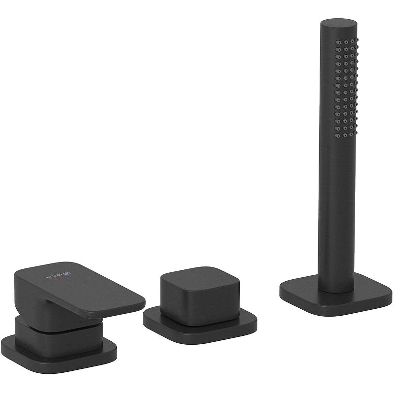 Изображение товара Смеситель на борт ванны Kludi Renon 424473975 черный матовый с ручным душем