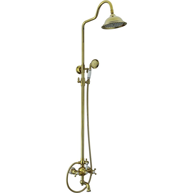 Изображение товара Душевая система Seaman Barcelona SSL-5523-SP с изливом и полированным золотом