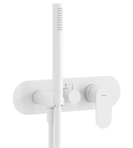 Изображение товара Смеситель Ravak Eleganta EL 068.10WV.O3+S X070259 для душа, 3 выхода, внешняя часть, белый вельвет