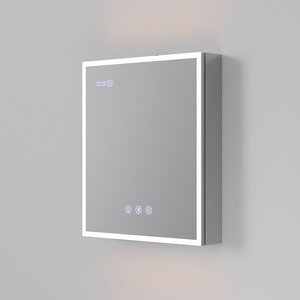 Изображение товара Зеркальный шкаф ArtDecco Elysian Reflect AER06070MC, 60 см, сенсорный, подсветка, часы, bluetooth-динамик, антизапотевание, рама белая