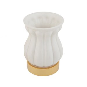 Изображение товара Стакан для щеток Migliore Olivia 17476, белый/золото