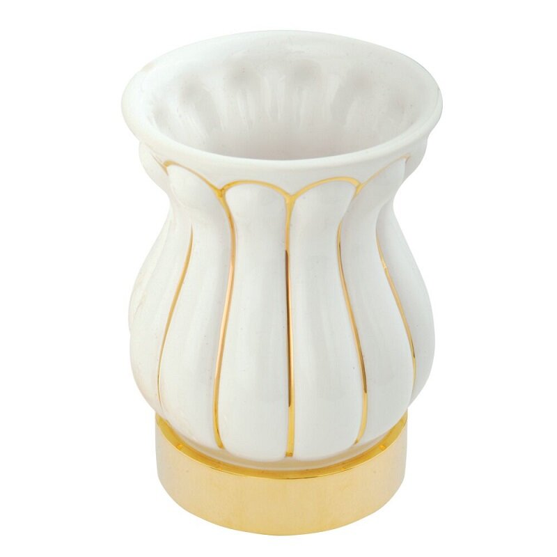 Изображение товара Стакан для зубных щеток Migliore Olivia 17538 с золотым декором для ванной