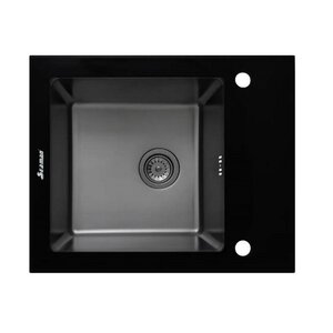 Изображение товара Кухонная мойка Seaman Eco Glass SMG-610B-Gun.B 60 см черное стекло