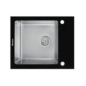 Изображение товара Кухонная мойка Seaman Eco Glass SMG-610B.B, 60 см, черное стекло, чаша стальная