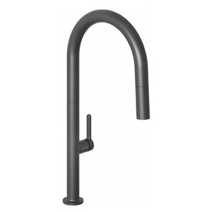 Изображение товара Смеситель для кухонной мойки Kludi Aurea 558526675 с вытяжным изливом черный матовый