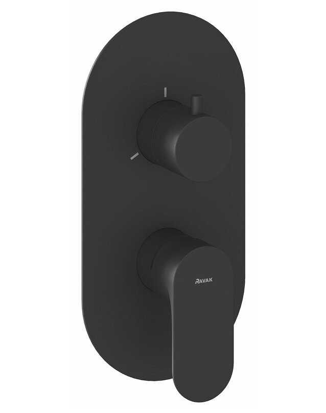 Изображение товара Смеситель Ravak Eleganta EL 068.20BLM.O3 X070297 для душа, 3 выхода, внешняя часть, черный матовый