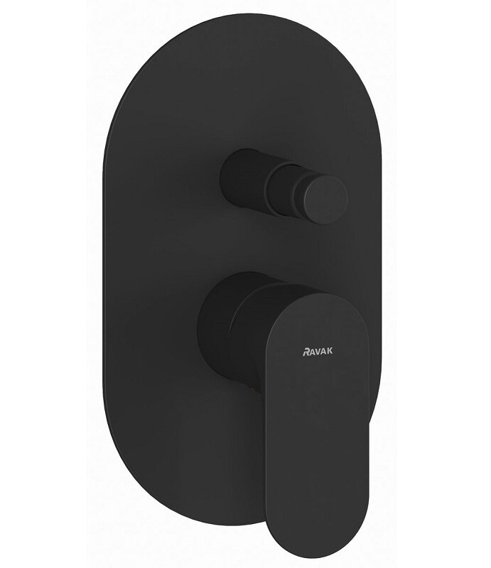 Изображение товара Смеситель Ravak Eleganta EL 061.20BLM.O2 X070298 для душа, 2 выхода, черный матовый