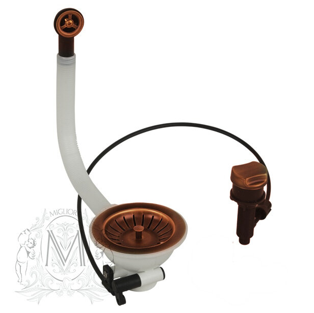 Изображение товара Выпуск для кухонной мойки Migliore Ricambi 22086 с переливом 90 мм медь