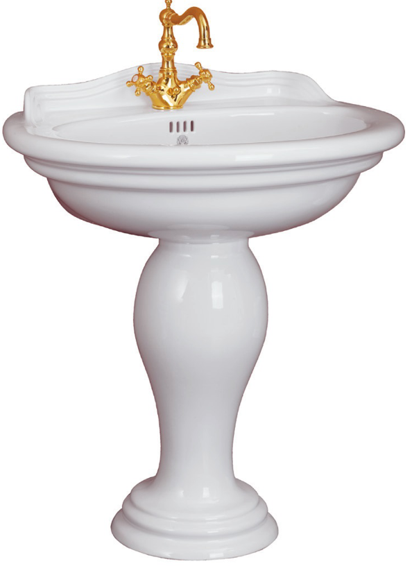 Изображение товара Раковина-тюльпан Migliore Milady BL белая с декором для ванной квартиры