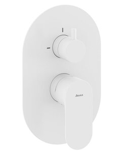 Изображение товара Смеситель Ravak Eleganta EL 065.10WV.O2 X070264 для душа, 2 выхода, внешняя часть, белый вельвет