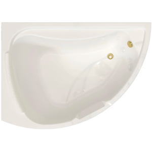Изображение товара Акриловая ванна Радомир Альбена 1-01-3-1-1-015К, 168 x 120 см, левая, каркас, подголовник, фронтальный экран, сифон, слив-перелив автомат в комплекте, белая/золото