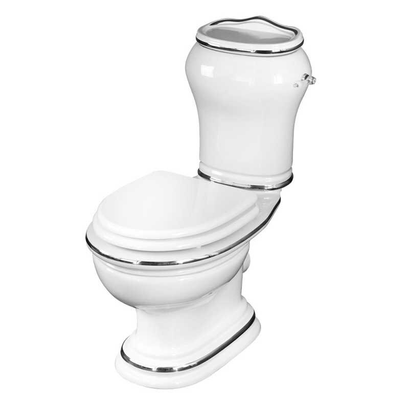 Изображение товара Напольный унитаз моноблок Migliore Milady 31733 декор D2 платина