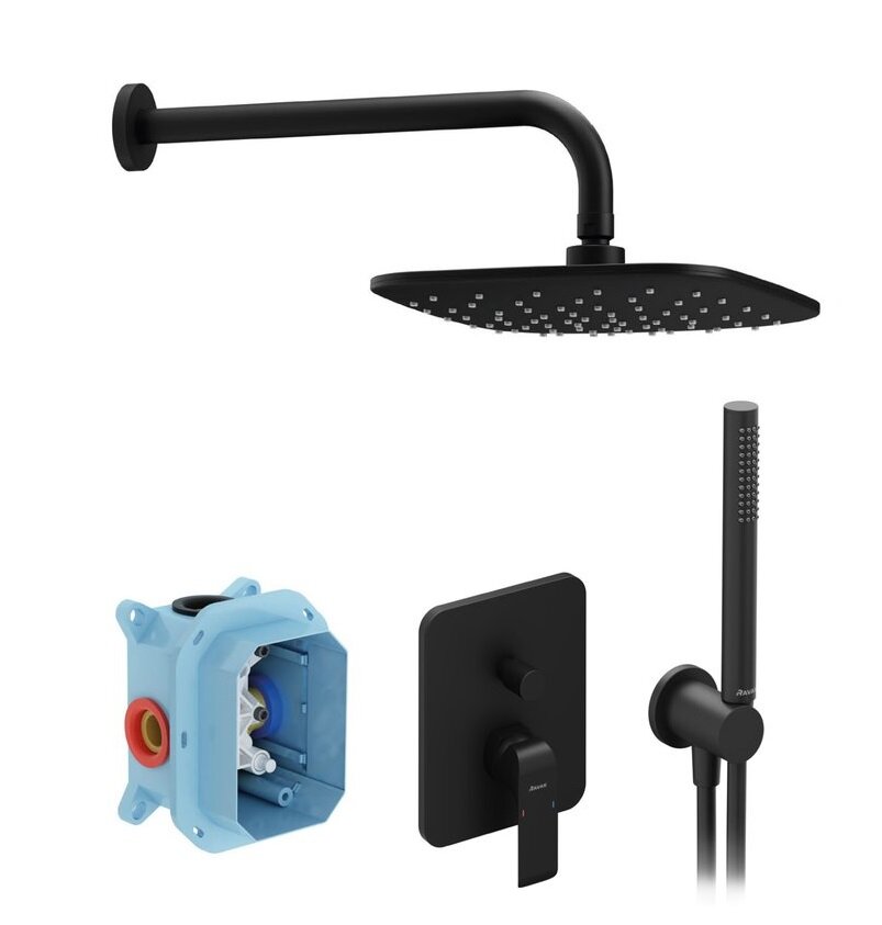 Изображение товара Душевая система Ravak Flat FL 090.21BL X07S071, FL065+RB072+983.20+702.20+957.20+706.20+913.23, черный