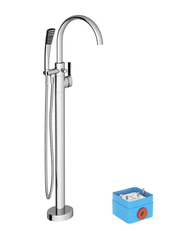 Изображение товара Распашной напольный смеситель для ванной с поворотным изливом Ravak FM 080.00CR