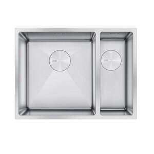 Изображение товара Кухонная мойка Seaman Eco Marino SME-575DL.A/SME-575DR.A, 58 см, малая чаша справа/слева, с декоративной накладкой, нержавеющая сталь