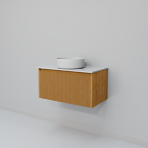 Изображение товара Тумба с раковиной Art Decco Elizabeth 80 см белый дуб подвесная стильная мебель для ванной