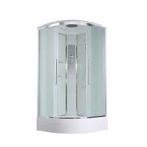 Изображение товара Душевая кабина AvaCan EM3011NEW, 78124, 110 x 110 см, с крышей, средний поддон, стекло матовое, профиль хром