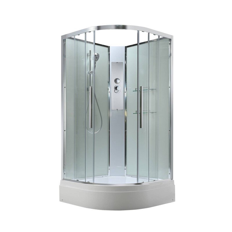Изображение товара Душевая кабина AvaCan EM3011NT, 78128, 110 x 110 см, без крыши, средний поддон, стекло прозрачное, профиль хром